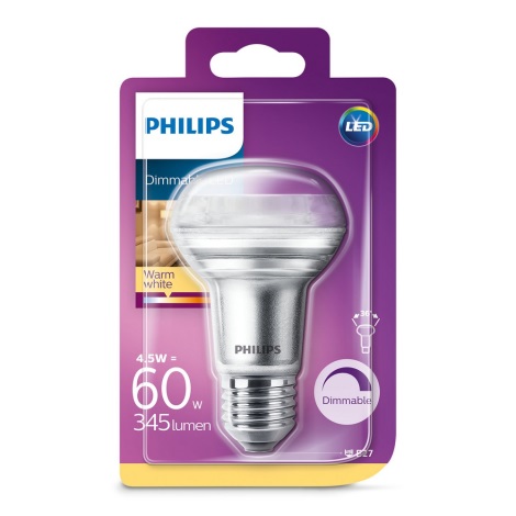 LED Ściemnialna reflektorowa żarówka Philips E27/4,5W/230V 2700K