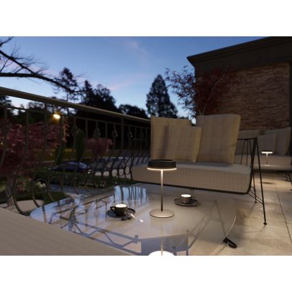 LED Ściemnialna solarna akumulatorowa lampa stołowa VIVIEN LED/3W/5V 2700K 1600 mAh IP54 czarne