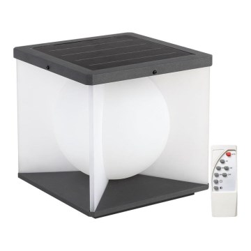 LED Ściemnialna solarna lampa ścienna LED/3W/3,7V IP65 3000K 2600 mAh + pilot zdalnego sterowania