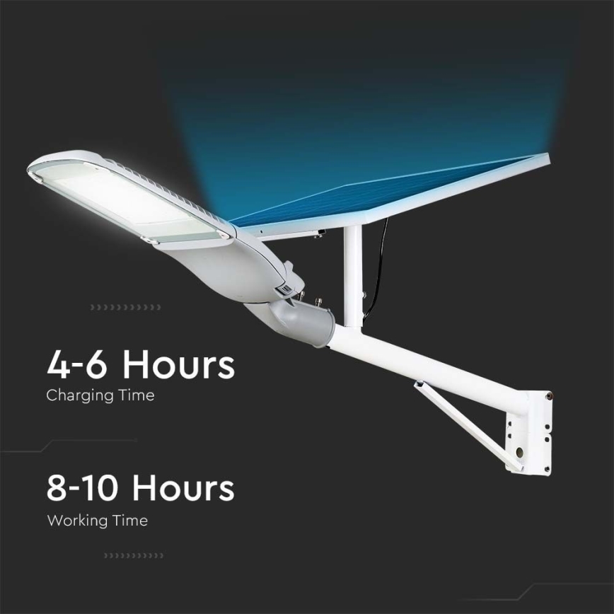 LED Ściemnialna solarna lampa uliczna SAMSUNG CHIP LED/50W/6,4V 6000K IP65 30000 mAh + zdalne sterowanie
