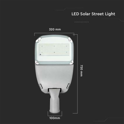LED Ściemnialna solarna lampa uliczna SAMSUNG CHIP LED/50W/6,4V 6000K IP65 30000 mAh + zdalne sterowanie