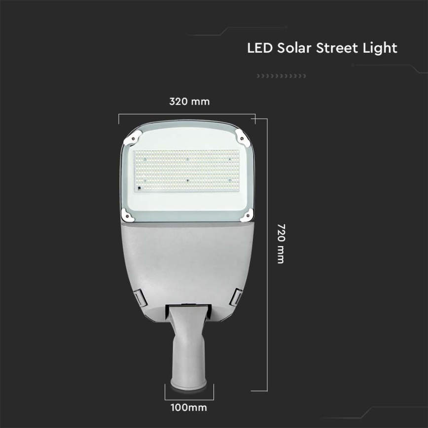 LED Ściemnialna solarna lampa uliczna SAMSUNG CHIP LED/50W/6,4V 6000K IP65 30000 mAh + zdalne sterowanie