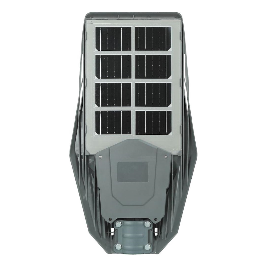 LED Ściemnialna solarna lampa uliczna z czujnikiem KERS LED/300W/3,2V 6500K 8000 mAh IP65 szara + pilot zdalnego sterowania