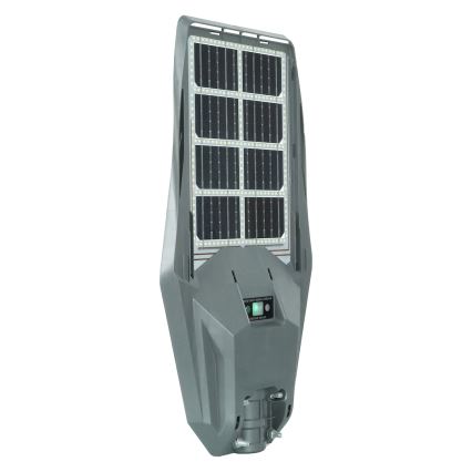 LED Ściemnialna solarna lampa uliczna z czujnikiem KERS LED/300W/3,2V 6500K 8000 mAh IP65 szara + pilot zdalnego sterowania
