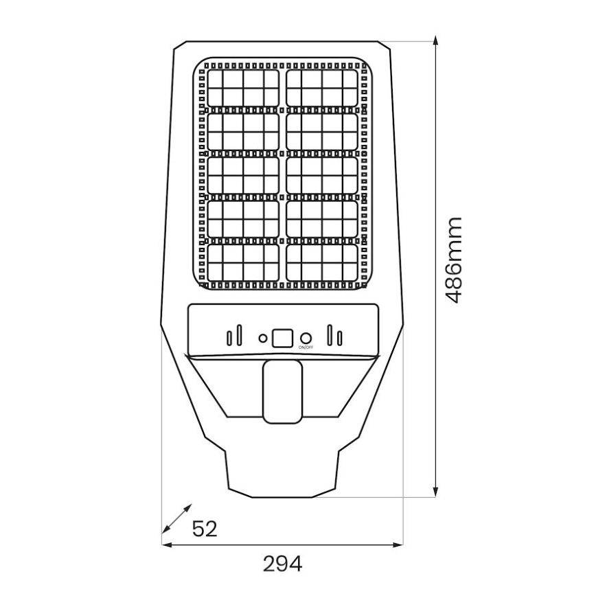 LED Ściemnialna solarna lampa uliczna z czujnikiem KERS LED/300W/3,2V 6500K 8000 mAh IP65 szara + pilot zdalnego sterowania