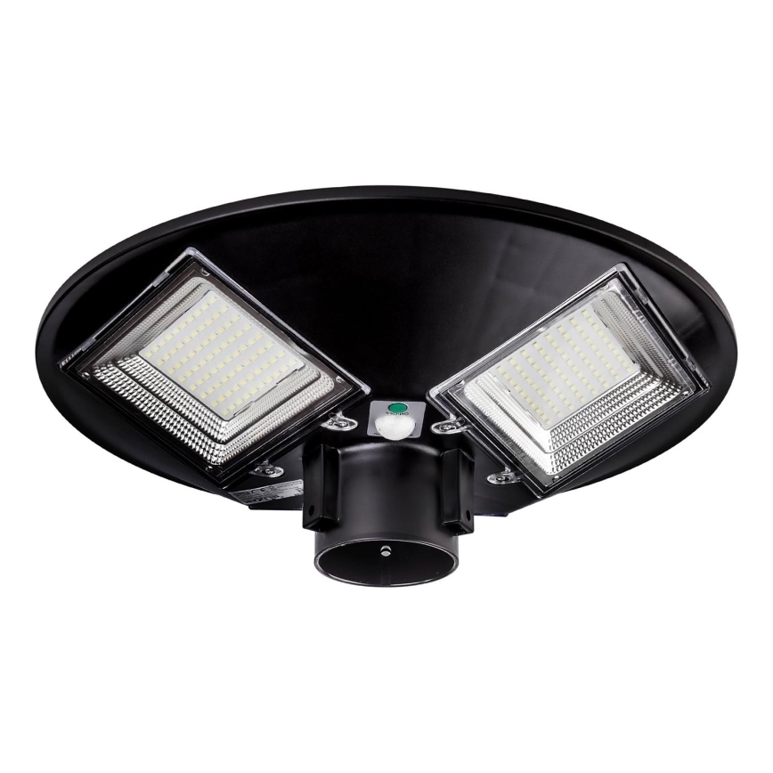 LED Ściemnialna solarna lampa uliczna z czujnikiem LED/15W/6V 11000 mAh 6500K IP65 czarny + zdalne sterowanie