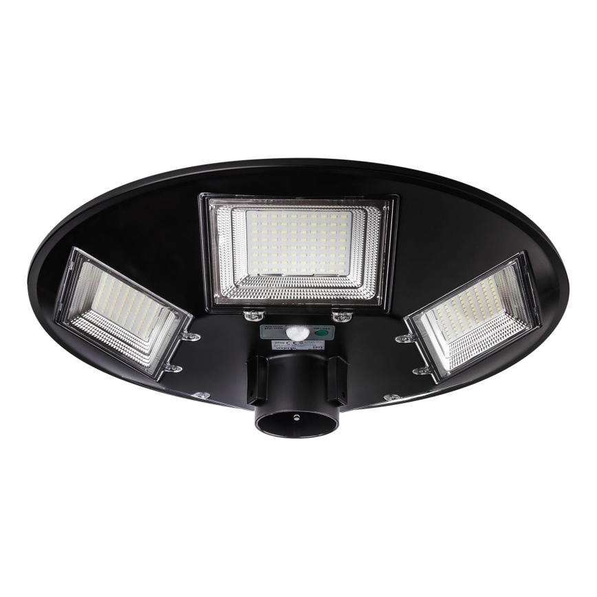 LED Ściemnialna solarna lampa uliczna z czujnikiem LED/22W/6V 18000 mAh 6500K IP65 czarny + zdalne sterowanie