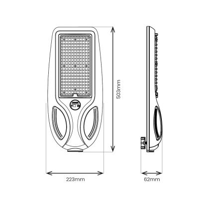 Ściemnialna solarna lampa uliczna LED z czujnikiem VENICE LED/100W/3,2V 6000 mAh IP65 czarna + pilot