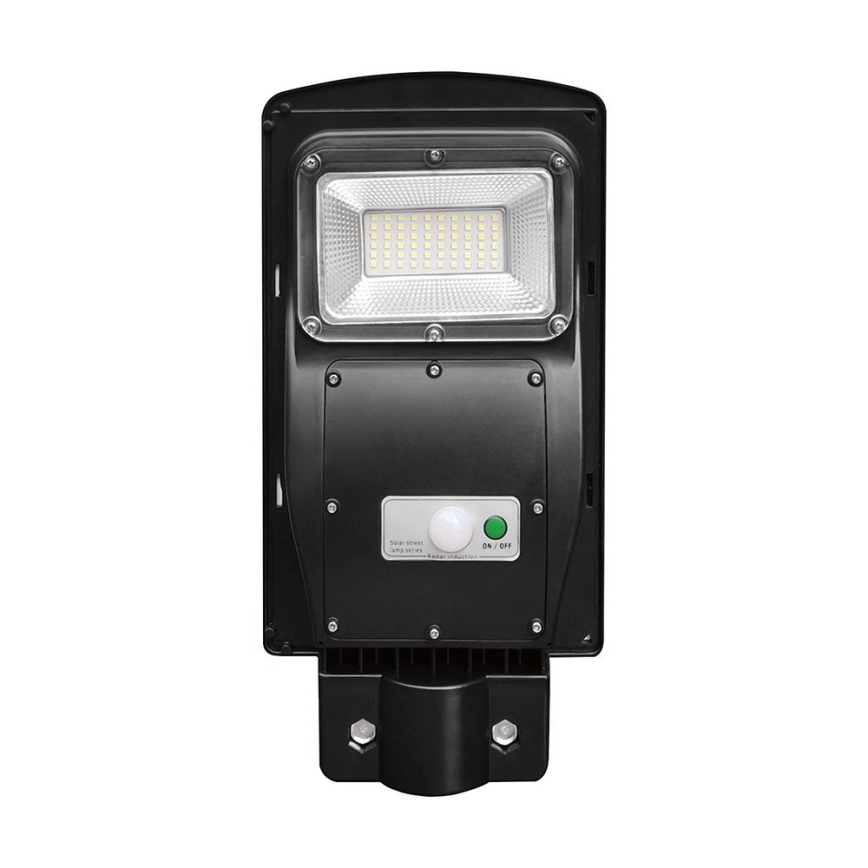 LED Przyciemnialna solarna lampa uliczna z czujnikiem ruchu i zmierzchu LED/6W/3,2V 6000K IP65 5000 mAh czarny + zdalne sterowanie