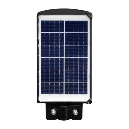 LED Przyciemnialna solarna lampa uliczna z czujnikiem ruchu i zmierzchu LED/6W/3,2V 6000K IP65 5000 mAh czarny + zdalne sterowanie