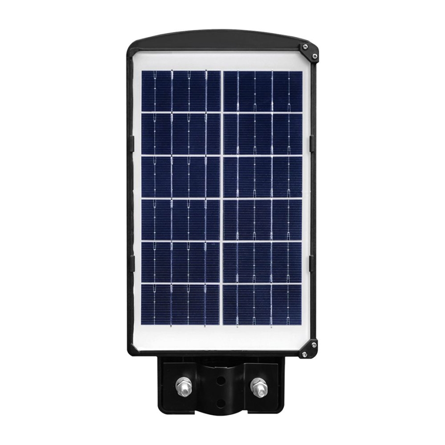 LED Przyciemnialna solarna lampa uliczna z czujnikiem ruchu i zmierzchu LED/6W/3,2V 6000K IP65 5000 mAh czarny + zdalne sterowanie