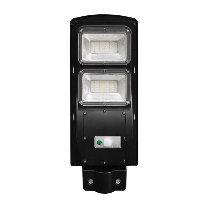 LED Przyciemnialna solarna lampa uliczna z czujnikiem ruchu i zmierzchu LED/8W/3,2V 6000K IP65 9000 mAh czarny + zdalne sterowanie