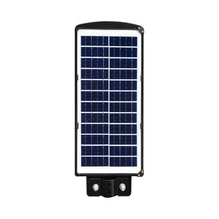 LED Przyciemnialna solarna lampa uliczna z czujnikiem ruchu i zmierzchu LED/8W/3,2V 6000K IP65 9000 mAh czarny + zdalne sterowanie