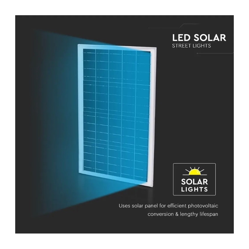LED Ściemnialna uliczna lampa solarna LED/50W/6,4V 4000K IP65 50000 mAh + zdalne sterowanie
