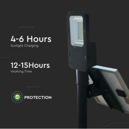 LED Ściemnialna uliczna lampa solarna LED/50W/6,4V 4000K IP65 50000 mAh + zdalne sterowanie