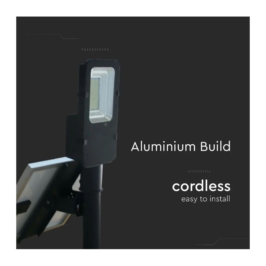 LED Ściemnialna uliczna lampa solarna LED/50W/6,4V 6000K IP65 50000 mAh + zdalne sterowanie