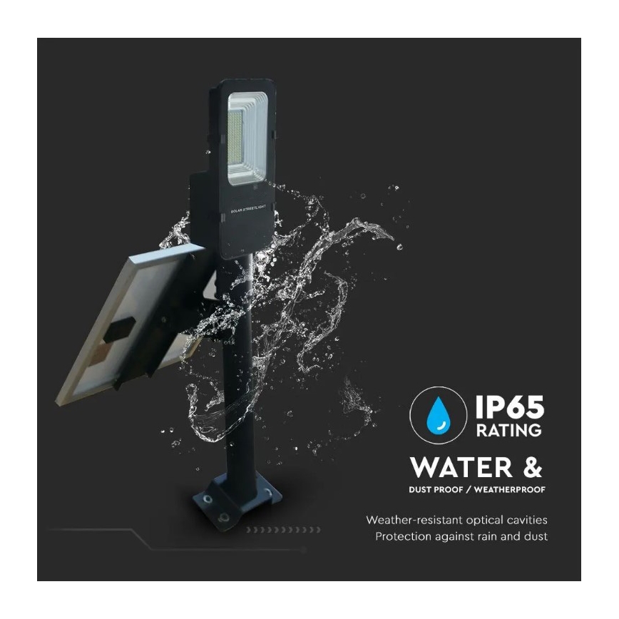 LED Ściemnialna uliczna lampa solarna LED/50W/6,4V 6000K IP65 50000 mAh + zdalne sterowanie