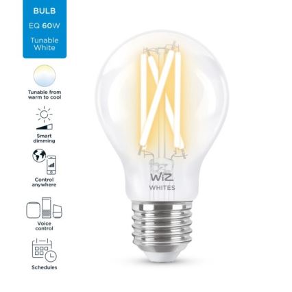 LED Ściemnialna żarówka FILAMENT A60 E27/6,7W/230V 2700-6500K CRI 90 Wi-Fi - WiZ