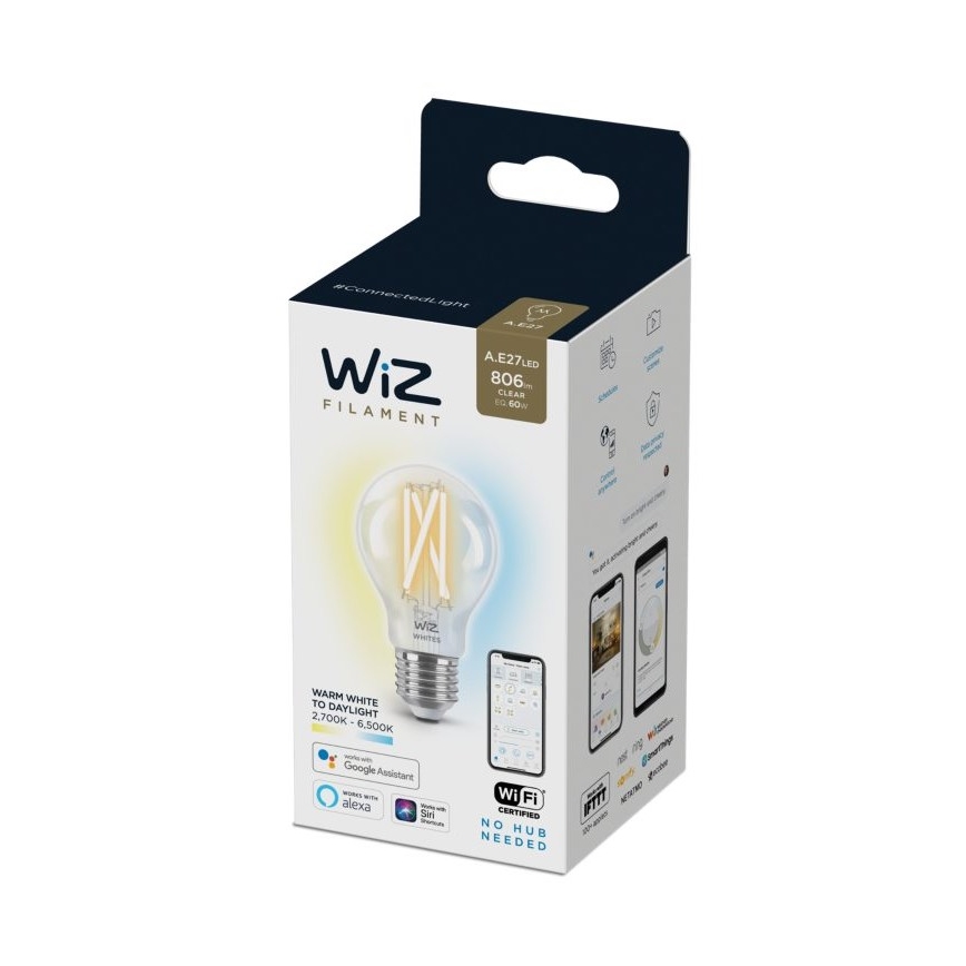 LED Ściemnialna żarówka FILAMENT A60 E27/6,7W/230V 2700-6500K CRI 90 Wi-Fi - WiZ
