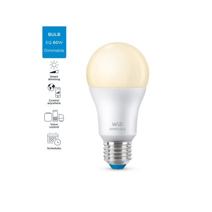 LED Ściemnialna żarówka A60 E27/8W/230V 2700K CRI 90 Wi-Fi - WiZ