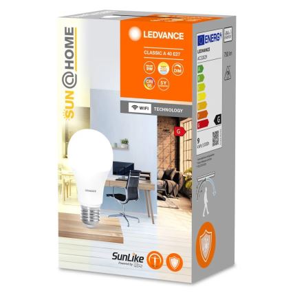 LED Ściemnialna żarówka antybakteryjna A40 E27/9W/230V Wi-Fi - Ledvance
