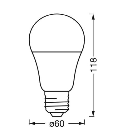 LED Ściemnialna żarówka antybakteryjna A40 E27/9W/230V Wi-Fi - Ledvance