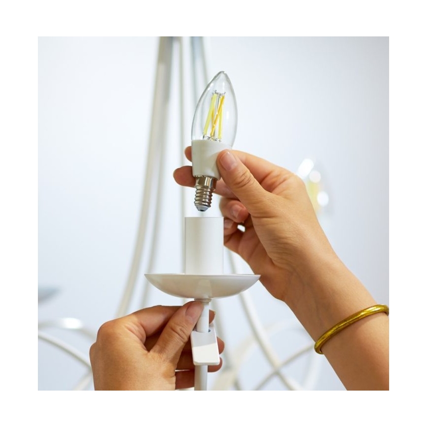 LED Ściemnialna żarówka FILAMENT C35 E14/4,9W/230V 2700-6500K CRI 90 Wi-Fi - WiZ