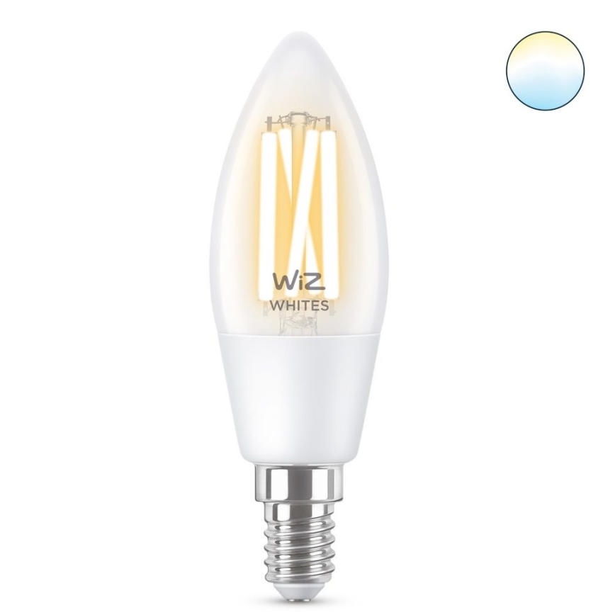 LED Ściemnialna żarówka FILAMENT C35 E14/4,9W/230V 2700-6500K CRI 90 Wi-Fi - WiZ