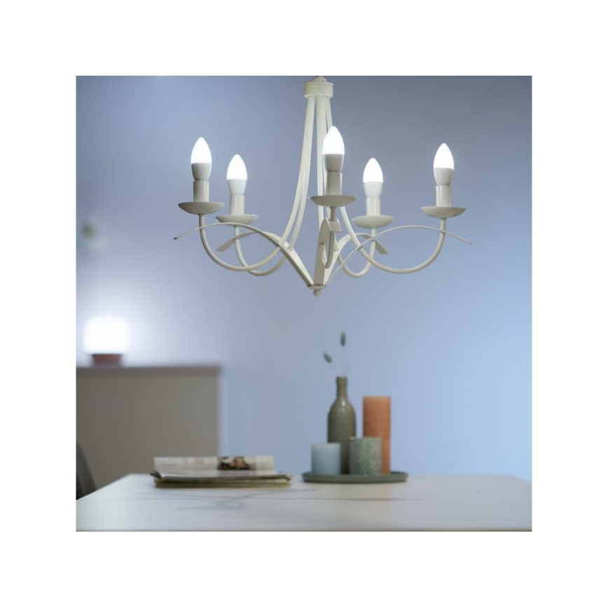LED Ściemnialna żarówka C37 E14/4,9W/230V 2700K CRI 90 Wi-Fi - WiZ
