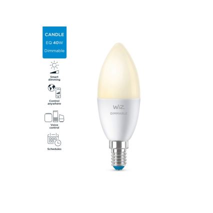 LED Ściemnialna żarówka C37 E14/4,9W/230V 2700K CRI 90 Wi-Fi - WiZ