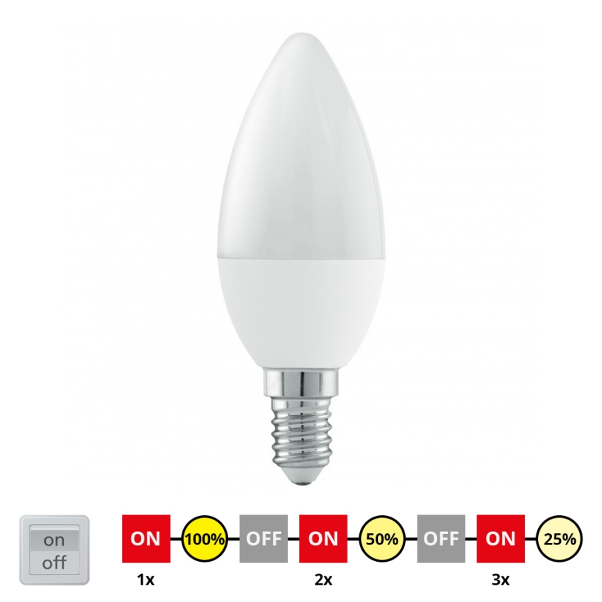 LED Ściemnialna żarówka E14/6W/230V - STEPDIMMING - Eglo