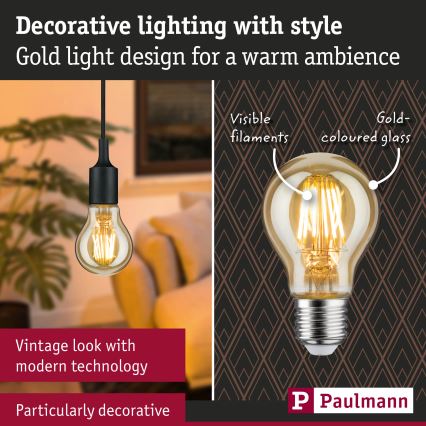 LED Ściemnialna żarówka FILAMENT E27/6W/230V 1700K - Paulmann 28522