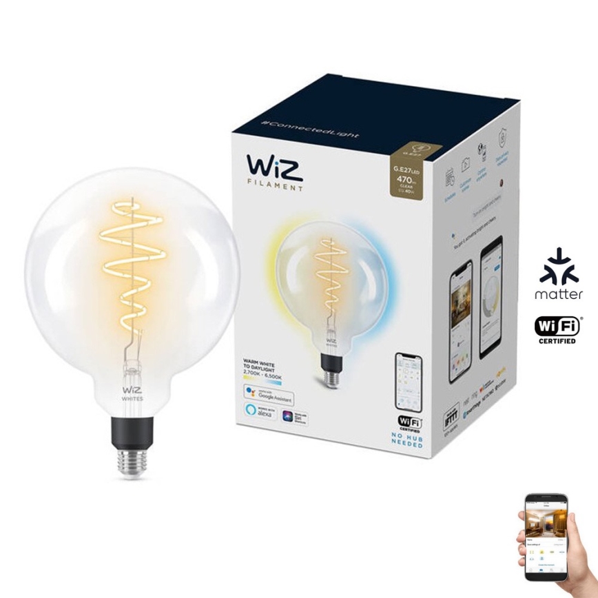 LED Ściemnialna żarówka FILAMENT G200 E27/6,5W/230V 2700-6500K CRI 90 Wi-Fi - WiZ