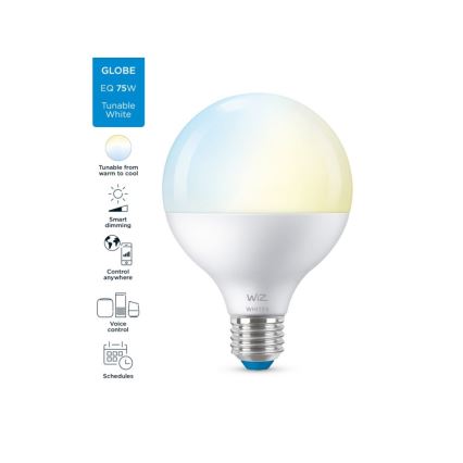 LED Ściemnialna żarówka G95 E27/11W/230V 2700-6500K CRI 90 Wi-Fi - WiZ