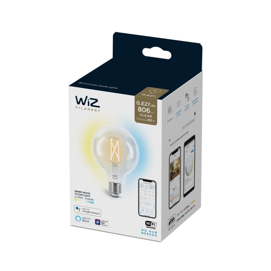 LED Ściemnialna żarówka FILAMENT G95 E27/6,7W/230V 2700-6500K CRI 90 Wi-Fi - WiZ