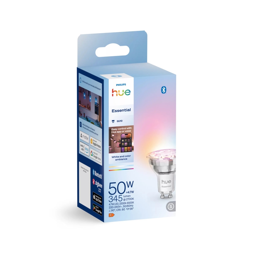 LED Ściemnialna żarówka Philips Hue White and Color Ambiance Essential GU10/4,7W/230V 2200-6500K