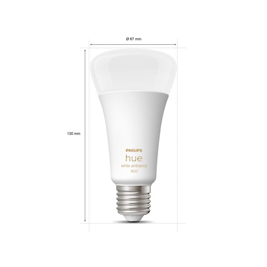 LED Ściemnialna żarówka Philips Hue WHITE AMBIANCE E27/13W/230V 2200-6500K