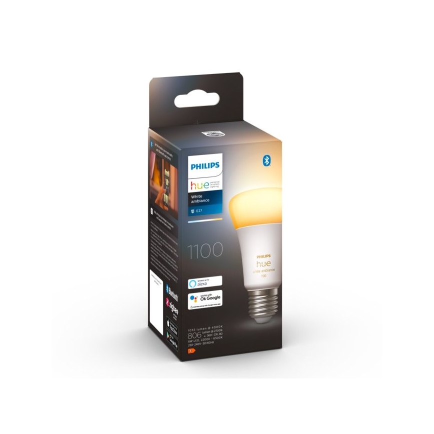LED Ściemnialna żarówka Philips Hue WHITE AMBIANCE E27/8W/230V 2200-6500K