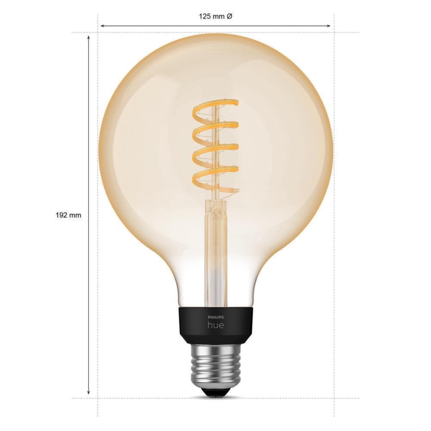 LED Ściemnialna żarówka Philips Hue WHITE AMBIANCE G125 E27/7W/230V 2200-4500K