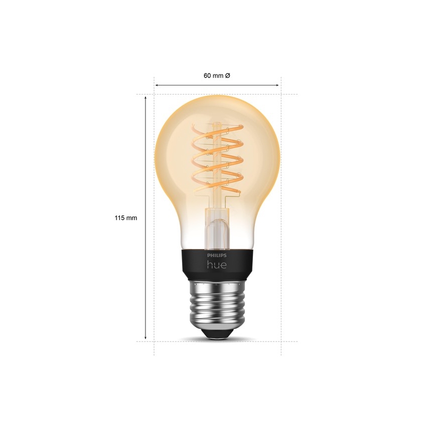 LED Ściemnialna żarówka Philips Hue WHITE FILAMENT A60 E27/7W/230V 2100K