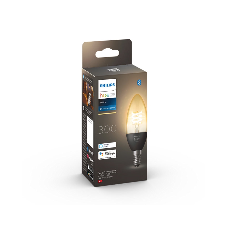 LED Ściemnialna żarówka Philips Hue WHITE FILAMENT E14/4,5W/230V 2100K