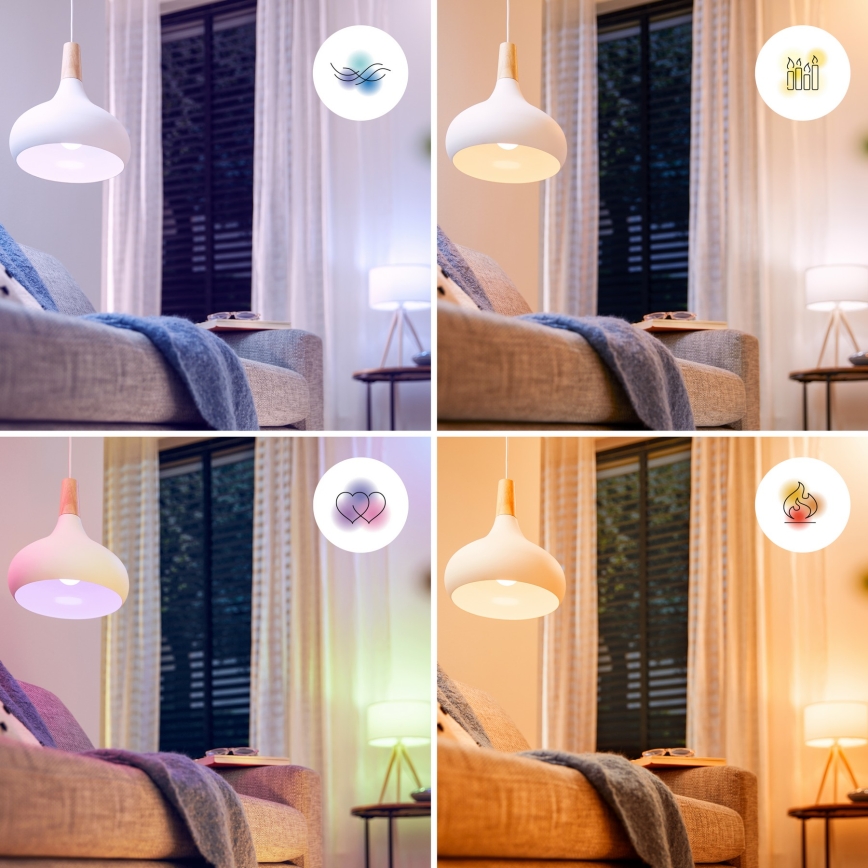 Ściemnialna żarówka LED RGB Philips SMART P45 E14/4,9W/230V 2200-6500K CRI 90