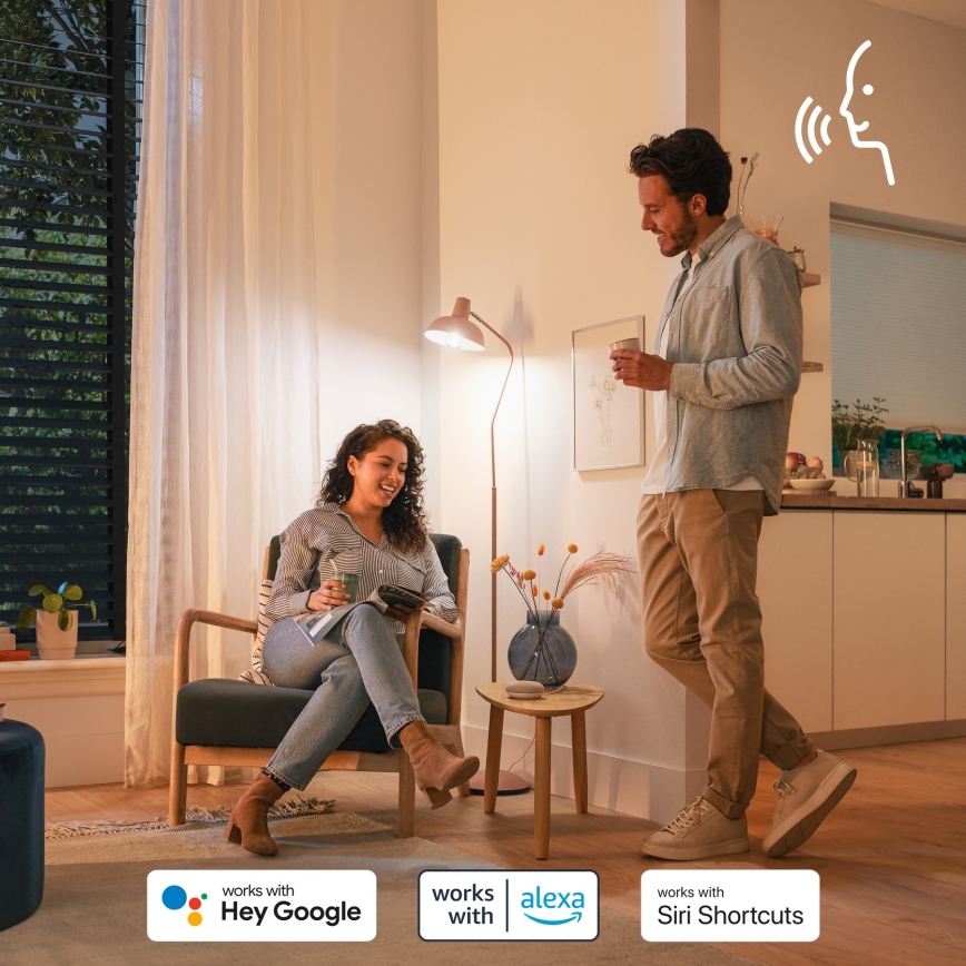 Ściemnialna żarówka LED RGB Philips SMART P45 E14/4,9W/230V 2200-6500K CRI 90