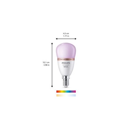 Ściemnialna żarówka LED RGB Philips SMART P45 E14/4,9W/230V 2200-6500K CRI 90