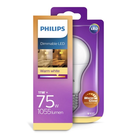 LED Ściemnialna żarówka Philips Warm Glow E27/11W/230V 2200K–2700K 