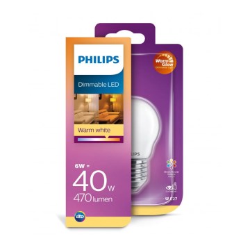 LED Ściemnialna żarówka Philips Warm Glow E27/6W/230V 2200K-2700K 