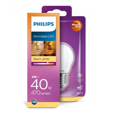 LED Ściemnialna żarówka Philips Warm Glow E27/6W/230V 2200K-2700K 