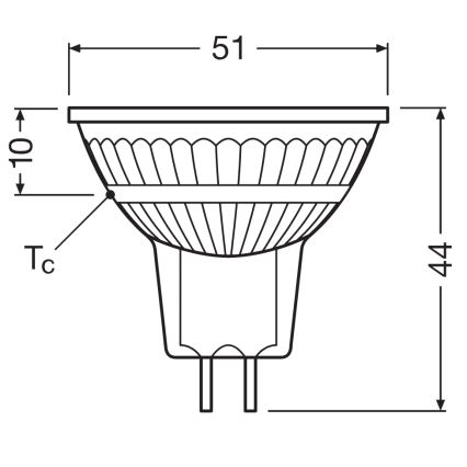 Ściemnialna żarówka reflektorowa LED MR16 GU5,3/5,3W/12V 3000K 36° CRI 97 - Ledvance