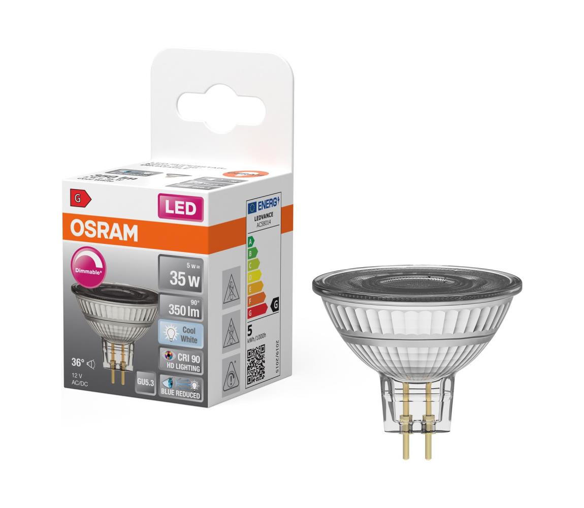 LED ściemnialna żarówka reflektorowa MR16 GU5,3/5W/12V 4000K 36° CRI 90 - Osram