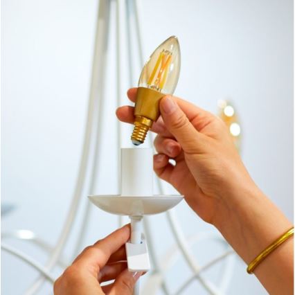 LED Ściemnialna żarówka VINTAGE FILAMENT C35 E14/4,9W/230V 2000-5000K CRI 90 Wi-Fi - WiZ